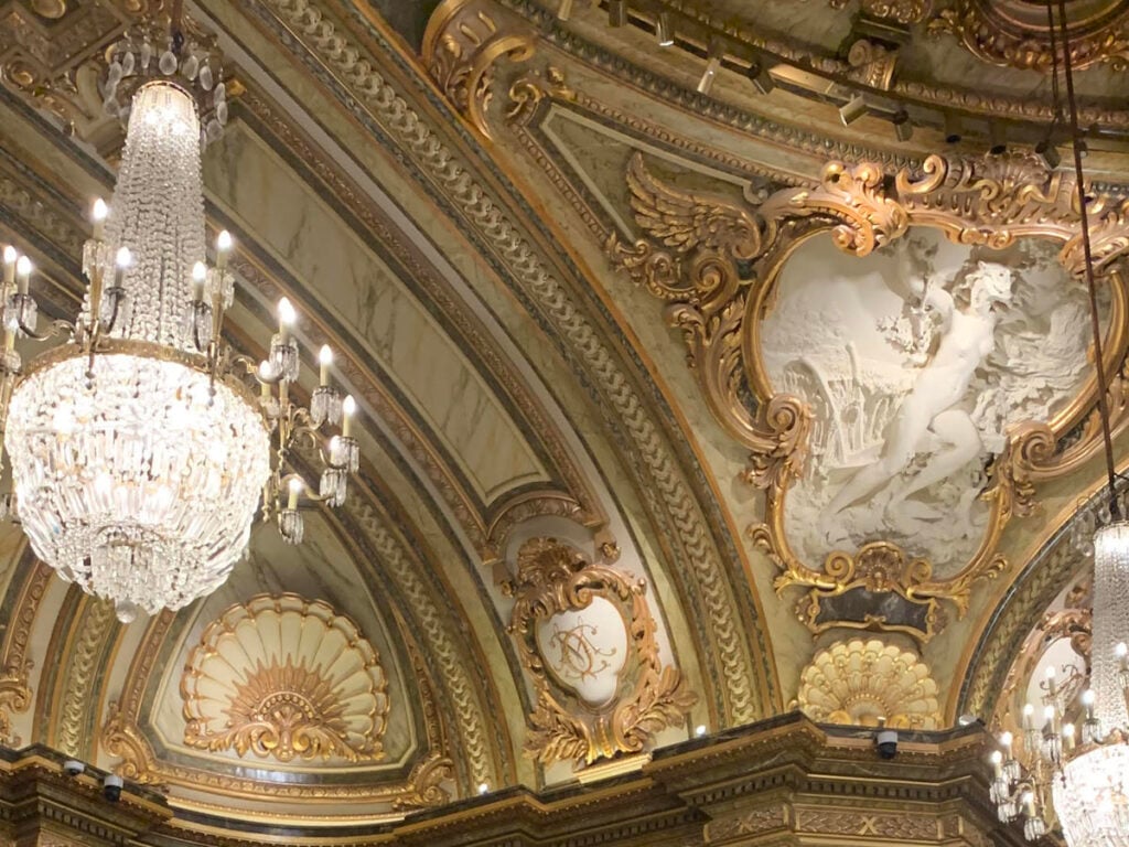 Decadent ceilings at the Casino de Monte-Carlo